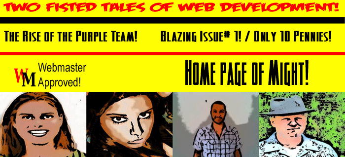 Two
fisted tales of web development text logo