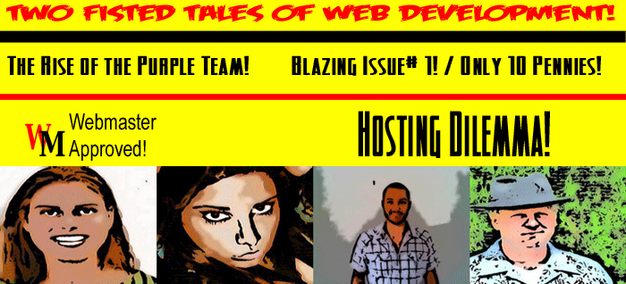 Two
fisted tales of web development text logo