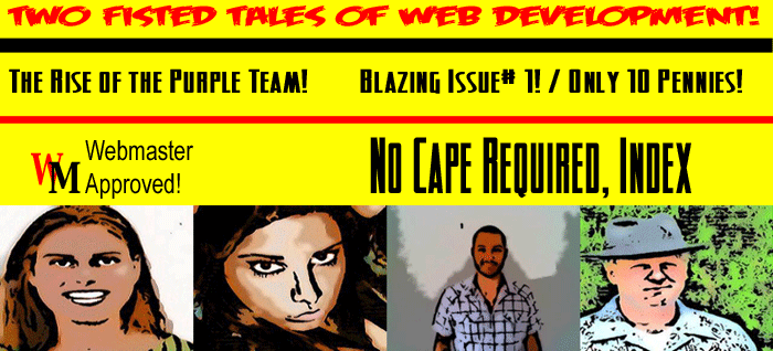 Two
fisted tales of web development text logo